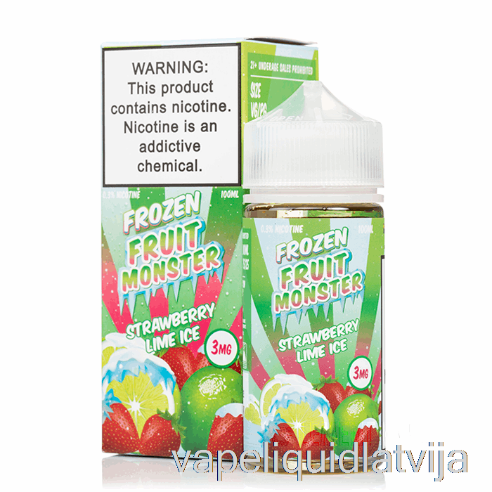 Ledus Zemeņu Laima - Saldētu Augļu Briesmonis - 100ml 3mg Vape šķidrums